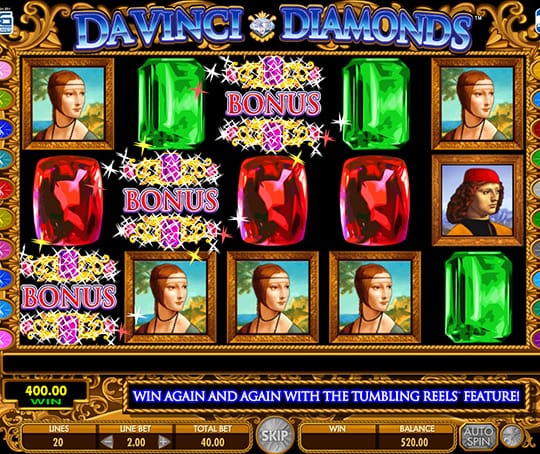 double davinci diamonds free slot game